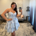 JoycesTPR Sherri Hill 58059 Light Blue Print