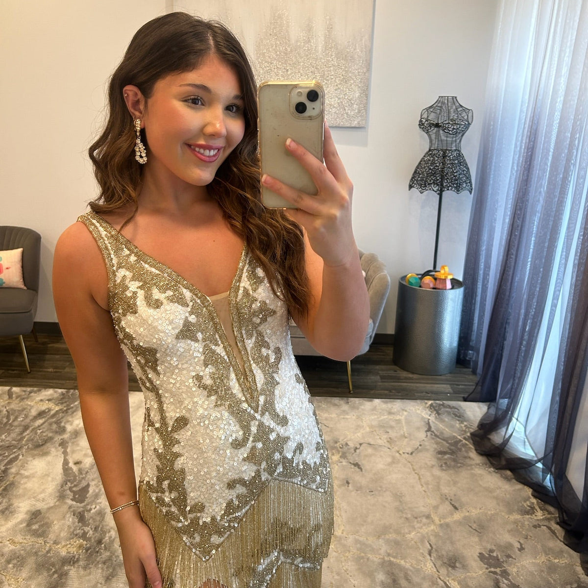 JoycesTPR Sherri Hill 58847 White Gold Payton