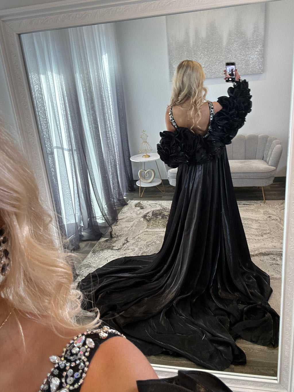 Johnathan Kayne Black Sheer Back JoycesTPR Sheer Prom Dress