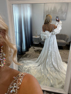 Johnathan Kayne Nude White Sheer JoycesTPR Sheer Back Prom Dress