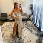 Jovani 4232 Nude Gold Prom Dress 