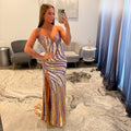 Jovani 49239 Gold Lilac Prom Dress with Slit 