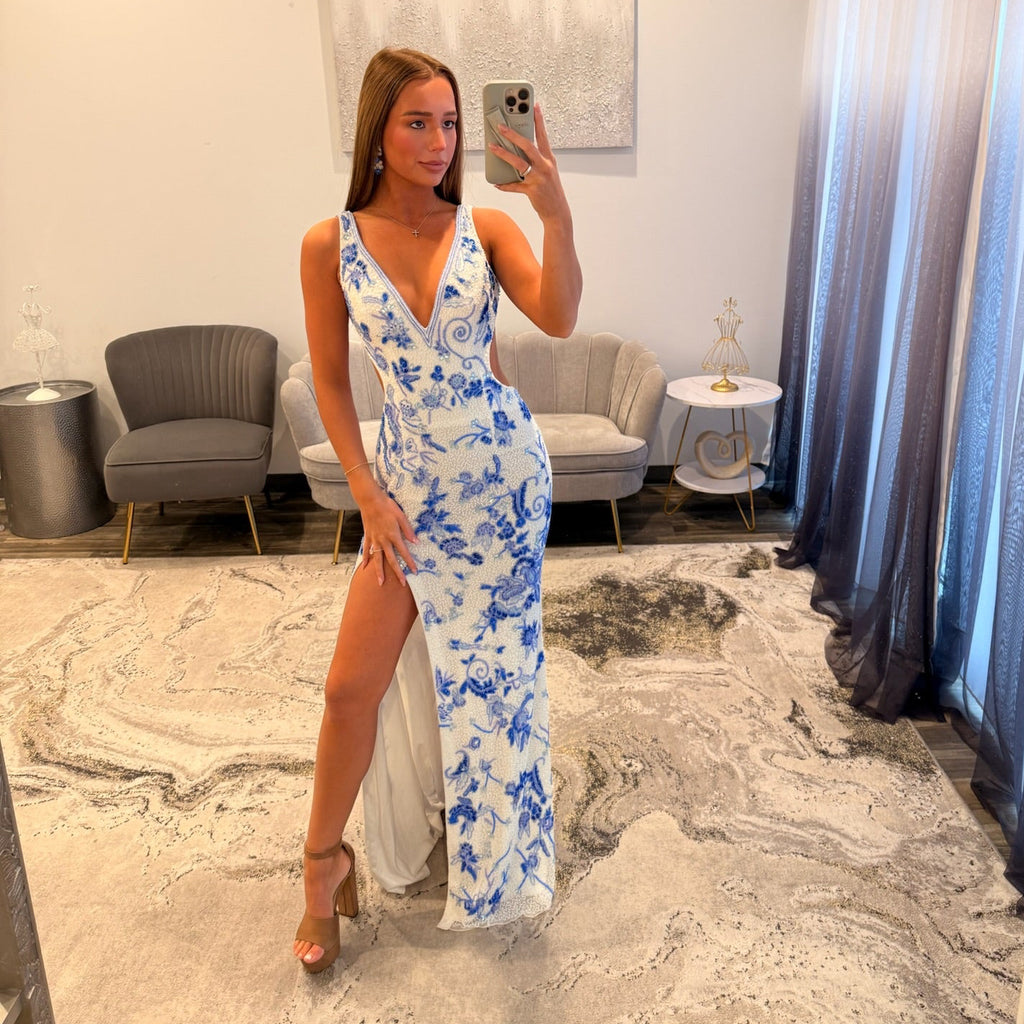 Jovani White Blue 49995 Prom Dress 