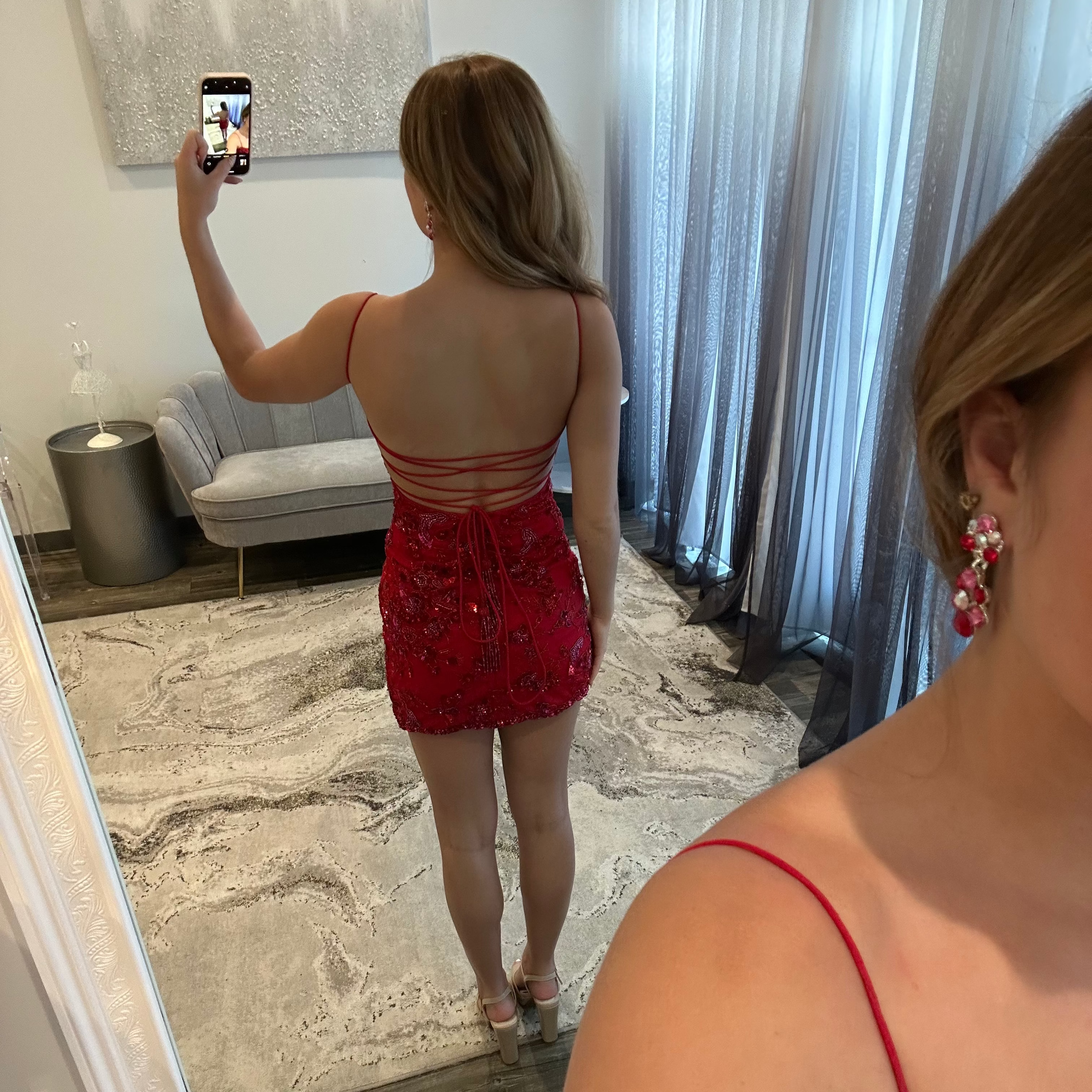 JoycesTPPR Sherri Hill 57256 Red Fuchsia Back