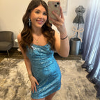 JoycesTPRSherri Hill 55109 Light Blue Short