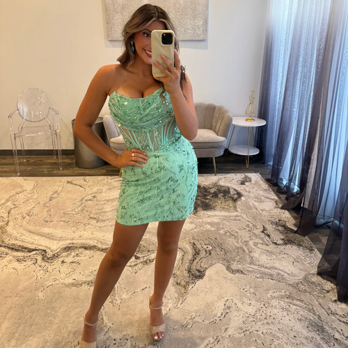 JoycesTPR Amarra 88976 Apple Green Short Dress