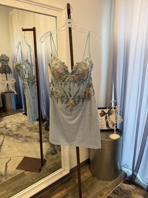 JoycesTPR Dave and Johnny Dusty Blue Short Dress 