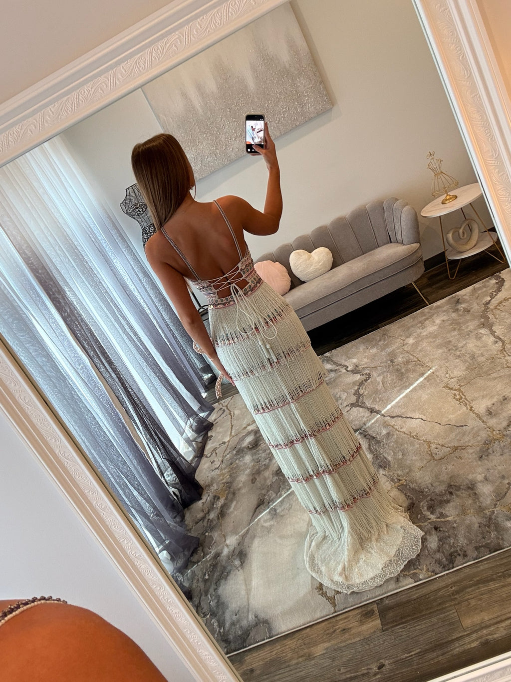 JoycesTPR Jovani 38846 Ivory Multi Prom Back
