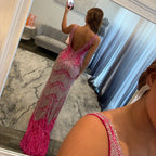 JoycesTPR Jovani 38847Hot Pink Silver 