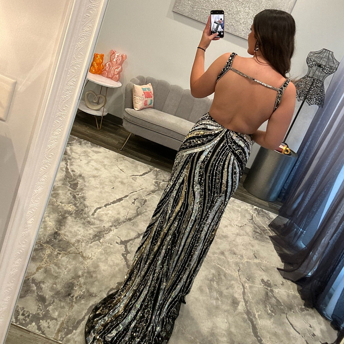 JoycesTPR Jovani 49244 Black Multi 