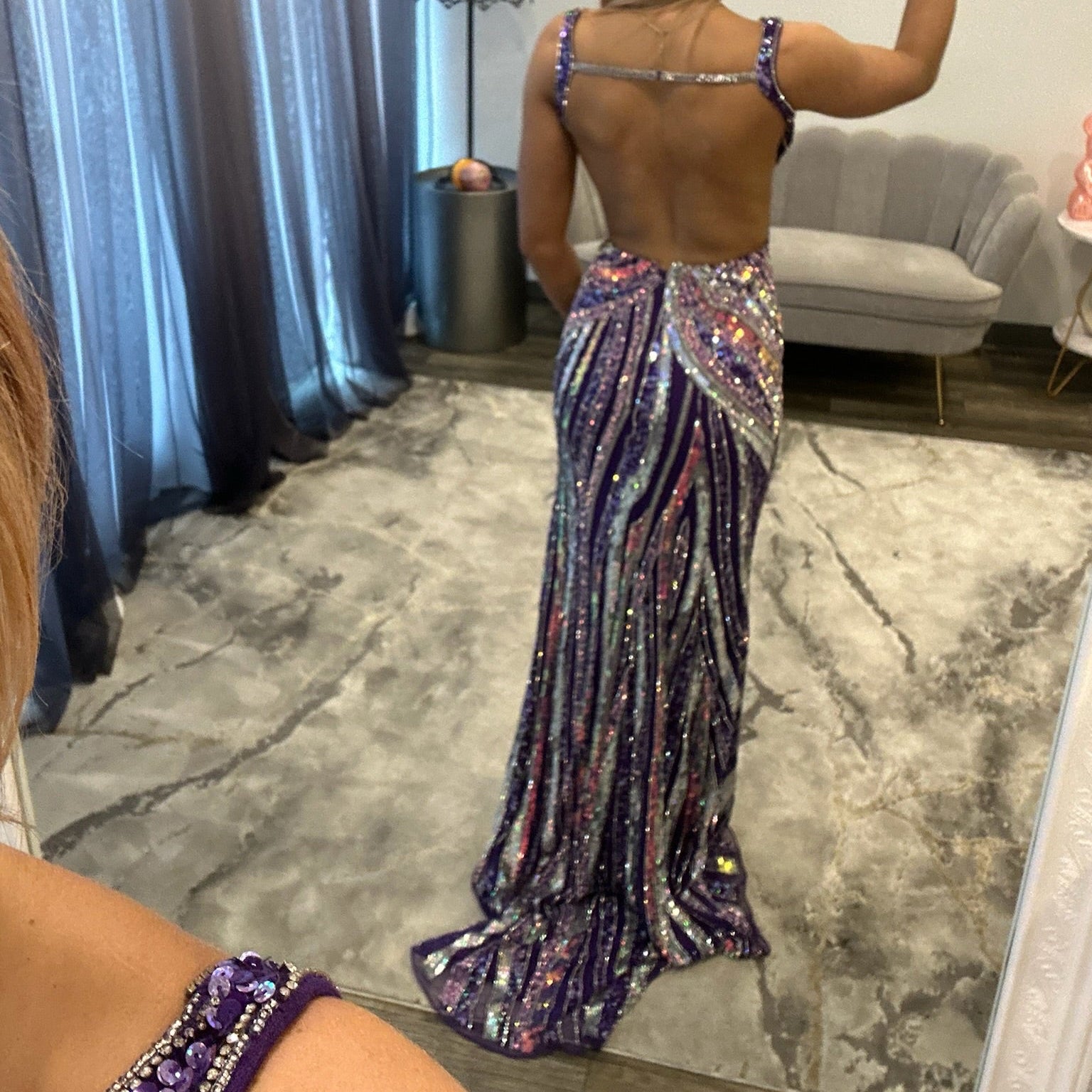 JoycesTPR Jovani 49244 Purple Multi 