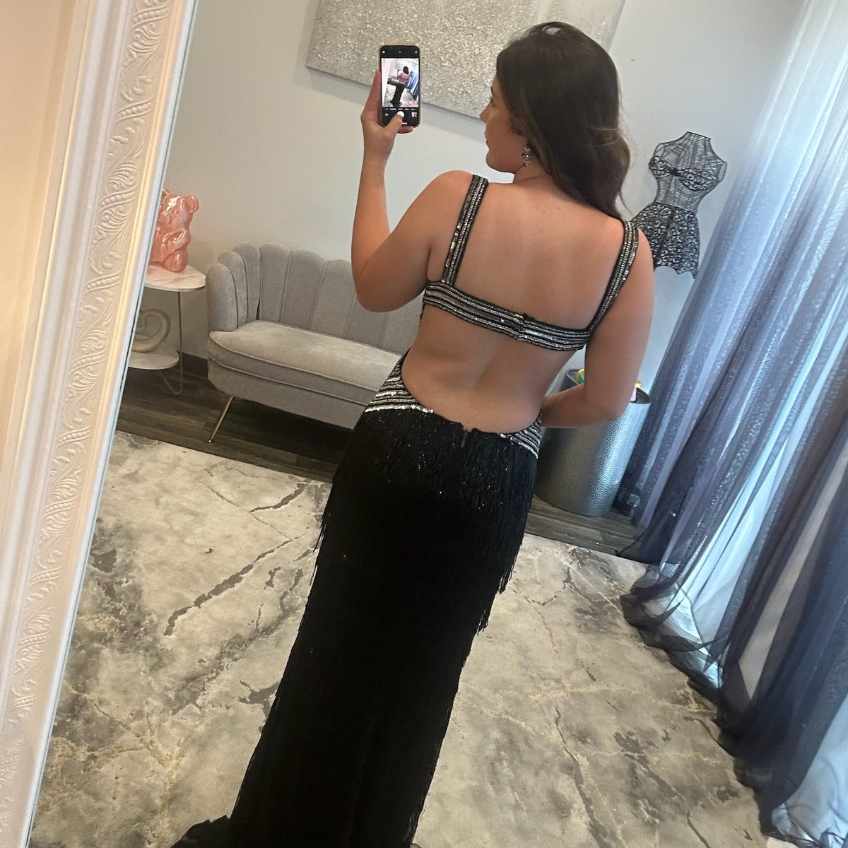 JoycesTPR Jovani 49269 Black Silver
