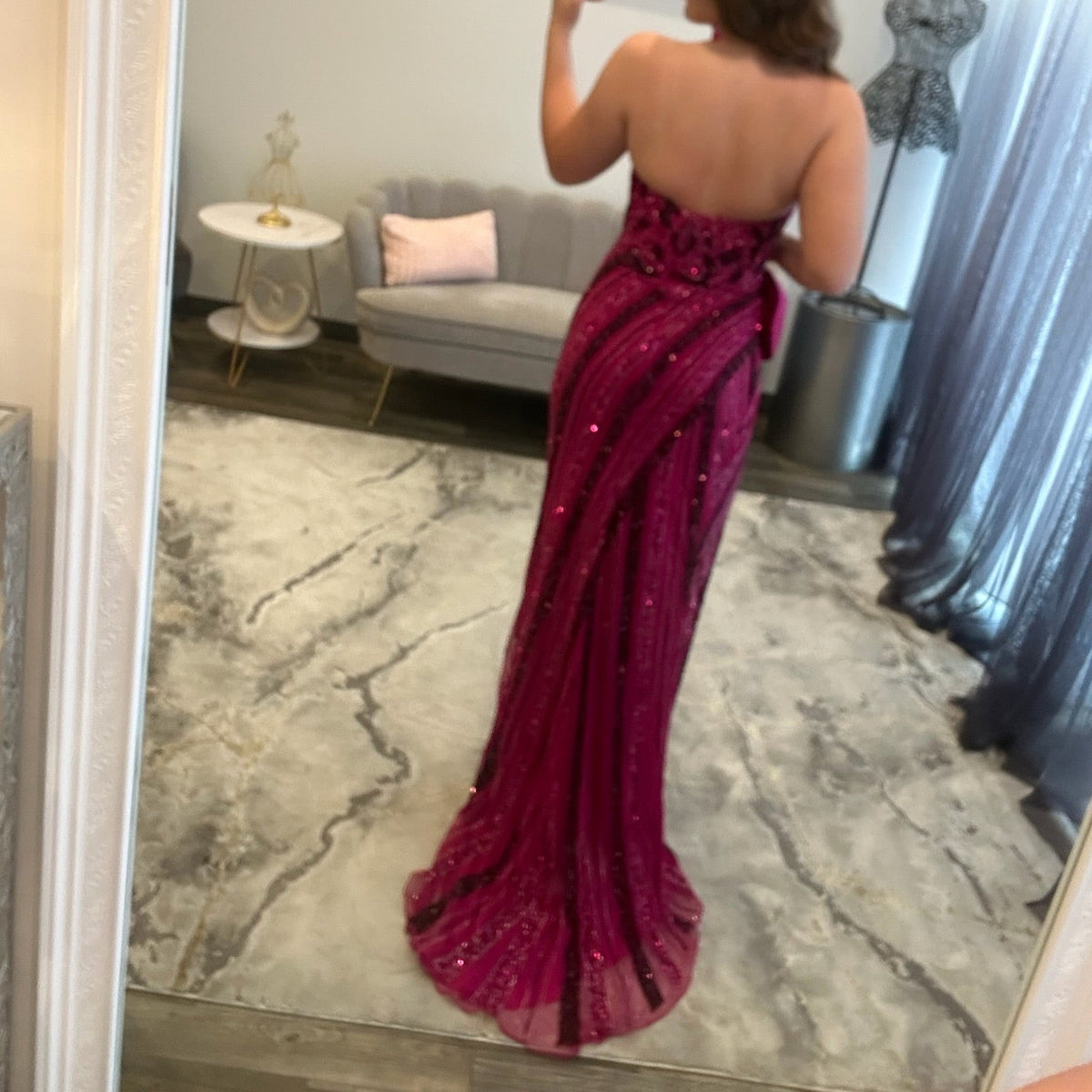 JoycesTPR Jovani 53736 Fuchsia Black Multi Prom 