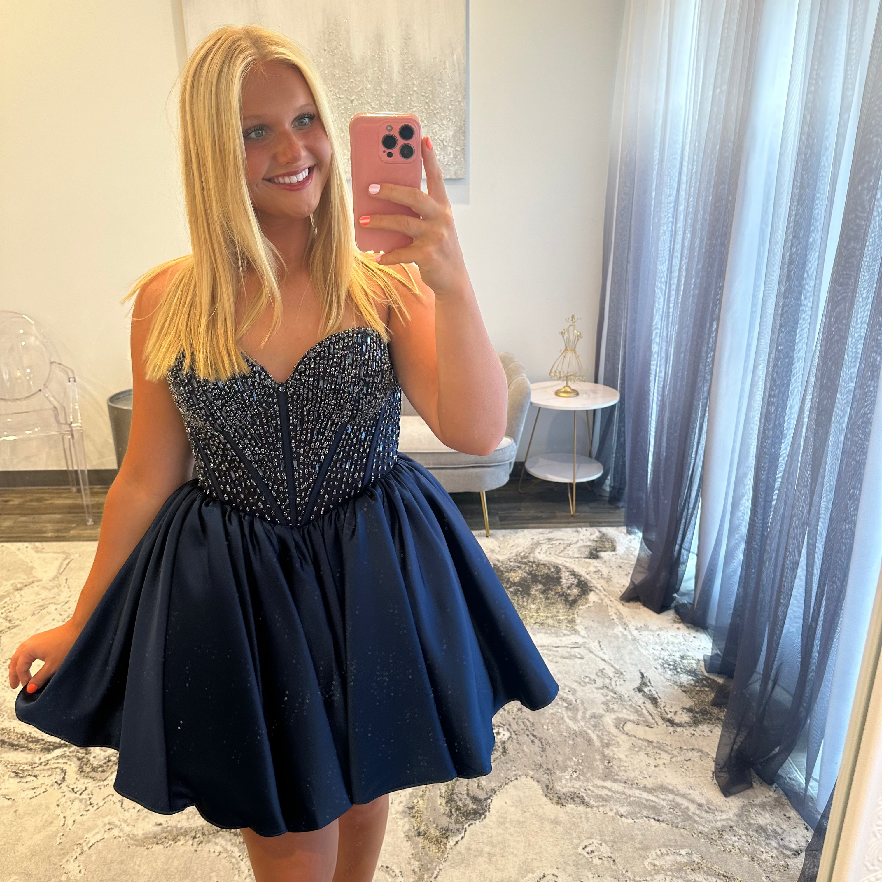 JoycesTPR Portia & Scarlett PS25711 Navy Up Close 
