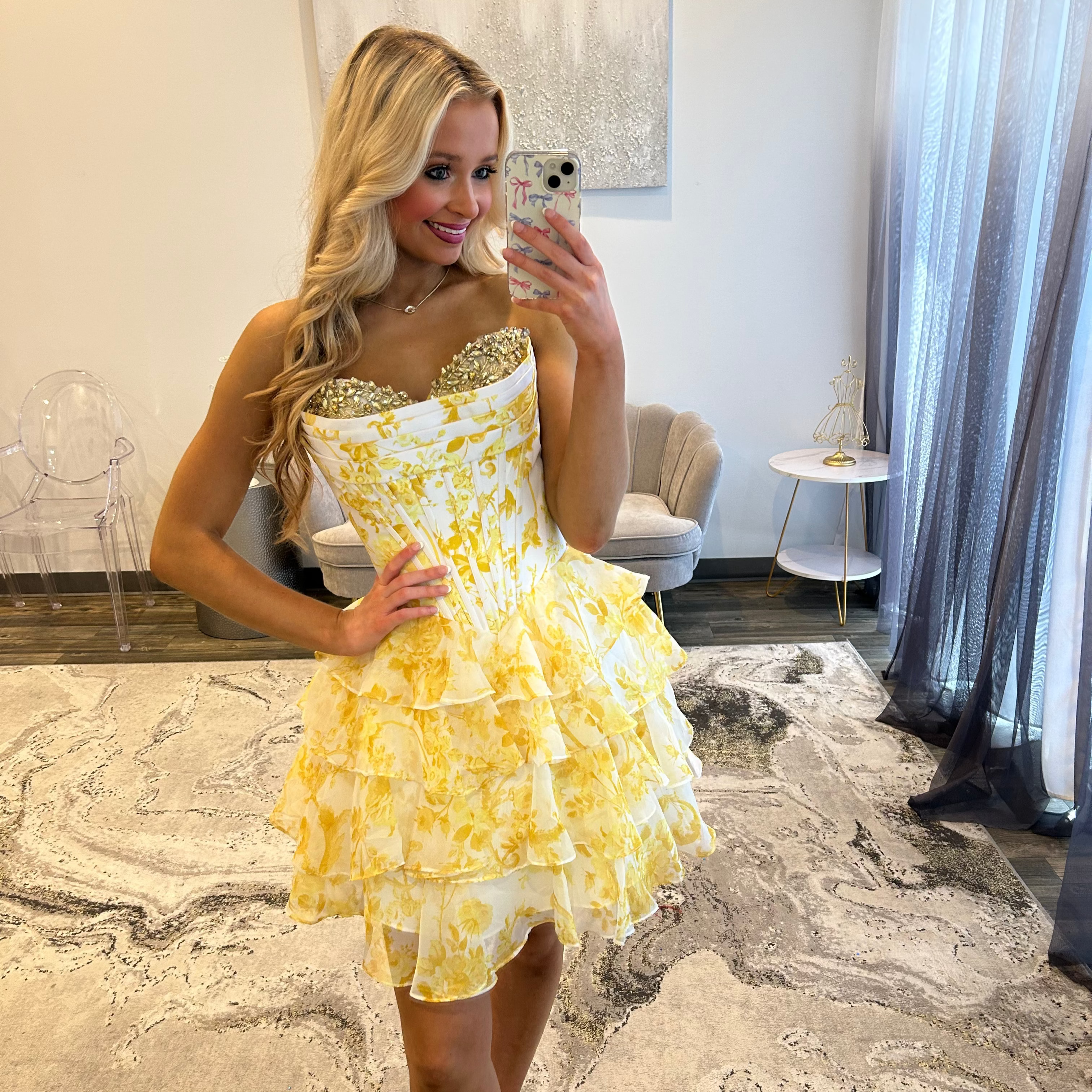 Portia Scarlett PS25798 Soft Yellow White Floral 