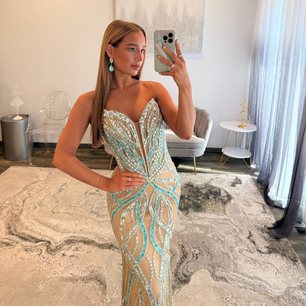 JoycesTPR Portia & Scarlett PS26423C Nude Blue Silver Close