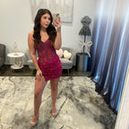 JoycesTPR Portia and Scarlett PS25402C Fuchsia Short Dress