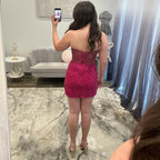 JoycesTPR Portia and Scarlett PS25402C Fuchsia Short Dress