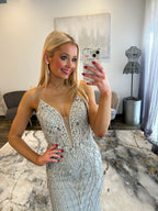 JoycesTPR Portia and Scarlett PS26033 Silver Prom Dress