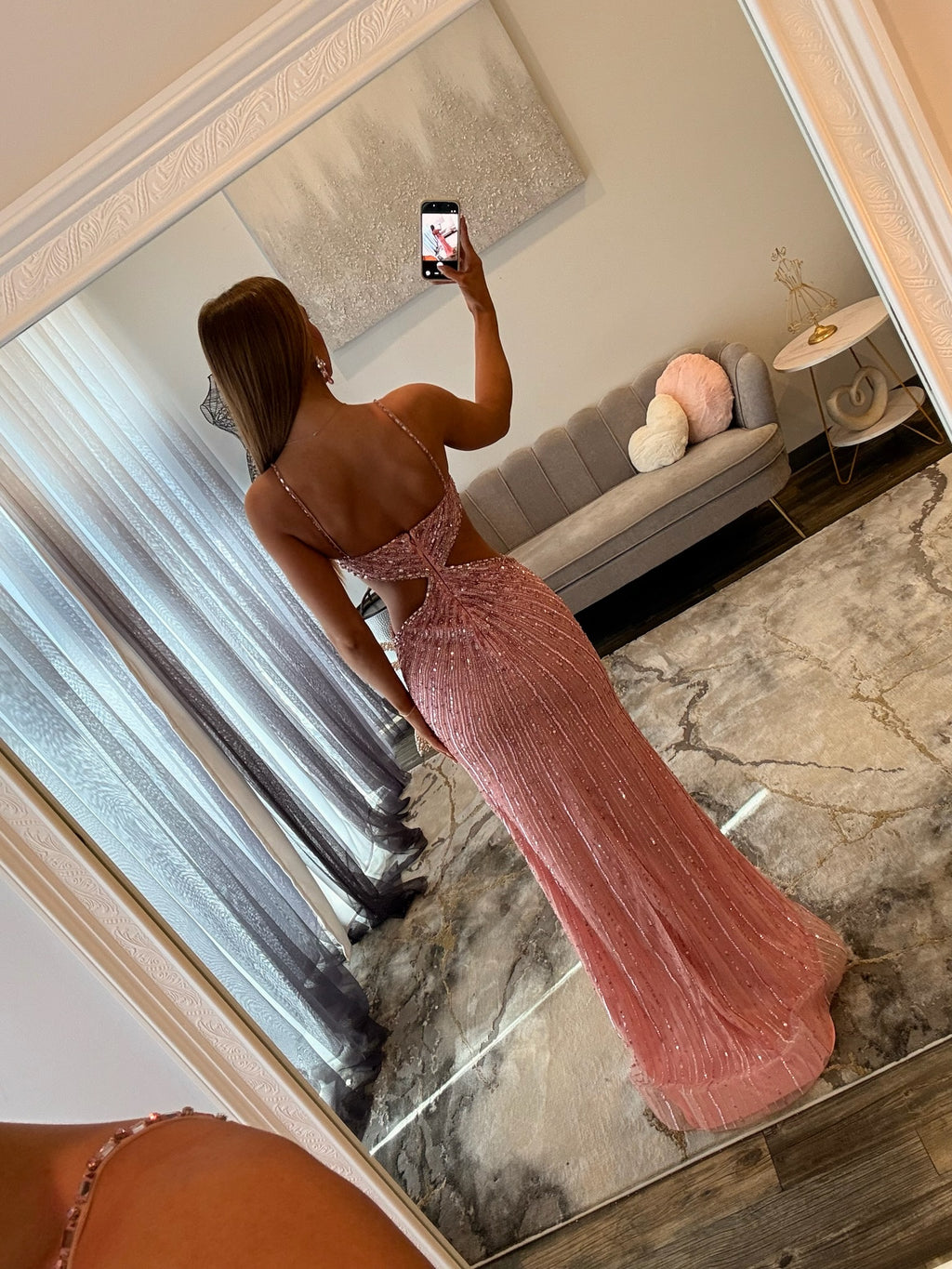 JoycesTPR Portia and Scarlett PS26404C Pink Prom Dress Back 