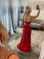 JoycesTPR Portia and Scarlett PS26404C Red Prom Dress Back 