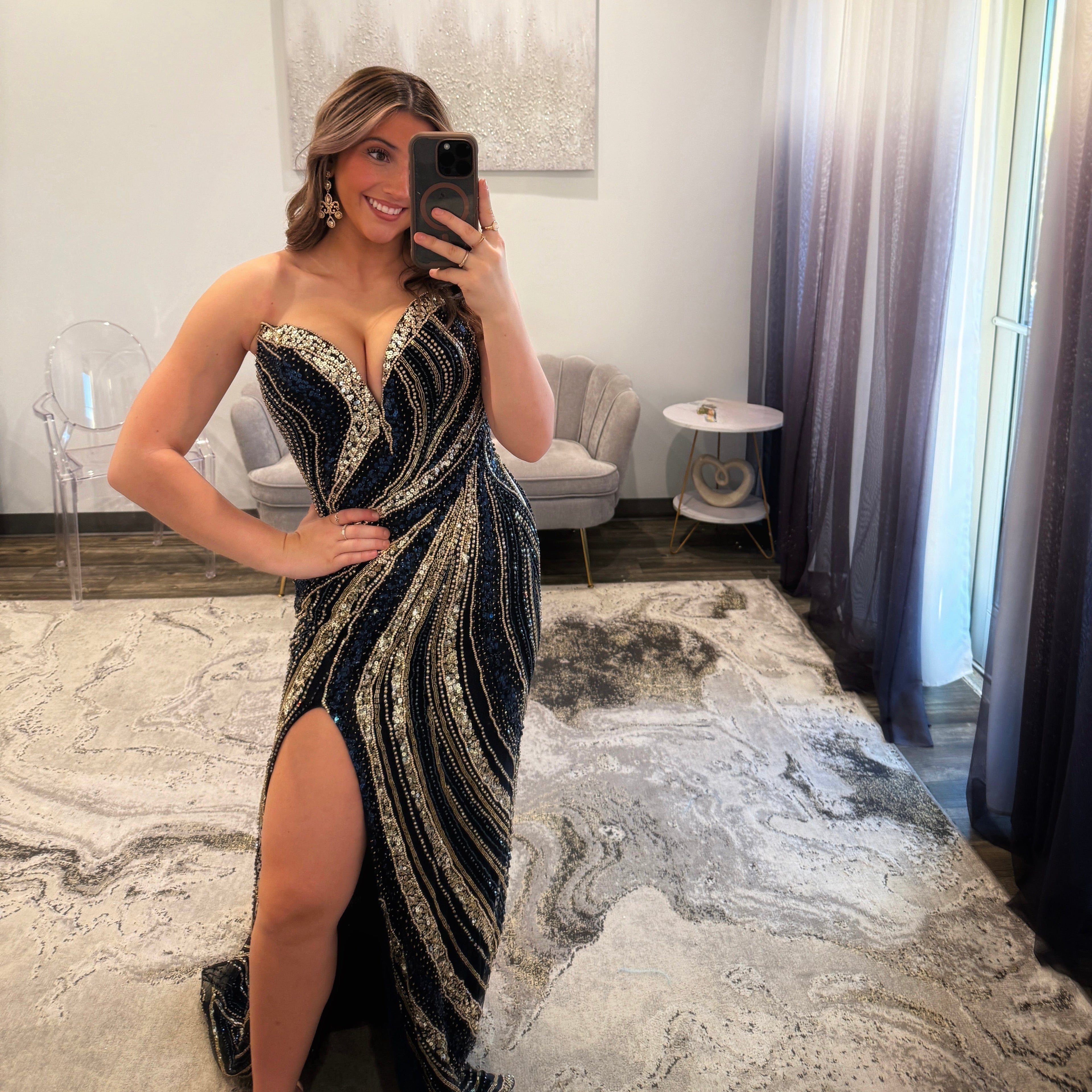JoycesTPR Portia and Scarlett PS26412C Black Gold  Prom 