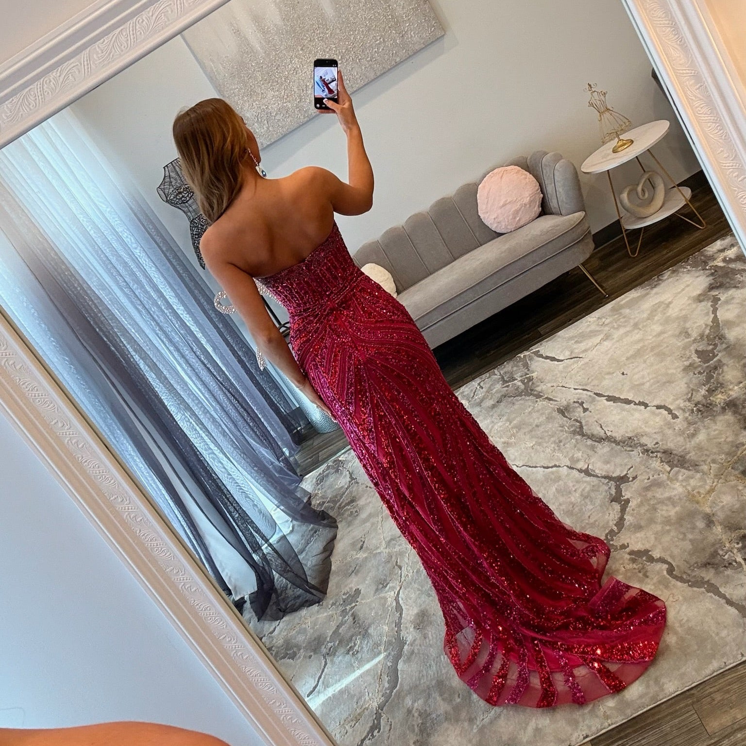 JoycesTPR Portia and Scarlett PS26418C Fuchsia Red Prom Dress 