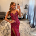 JoycesTPR Portia and Scarlett PS26418C Fuchsia Red Prom Dress 