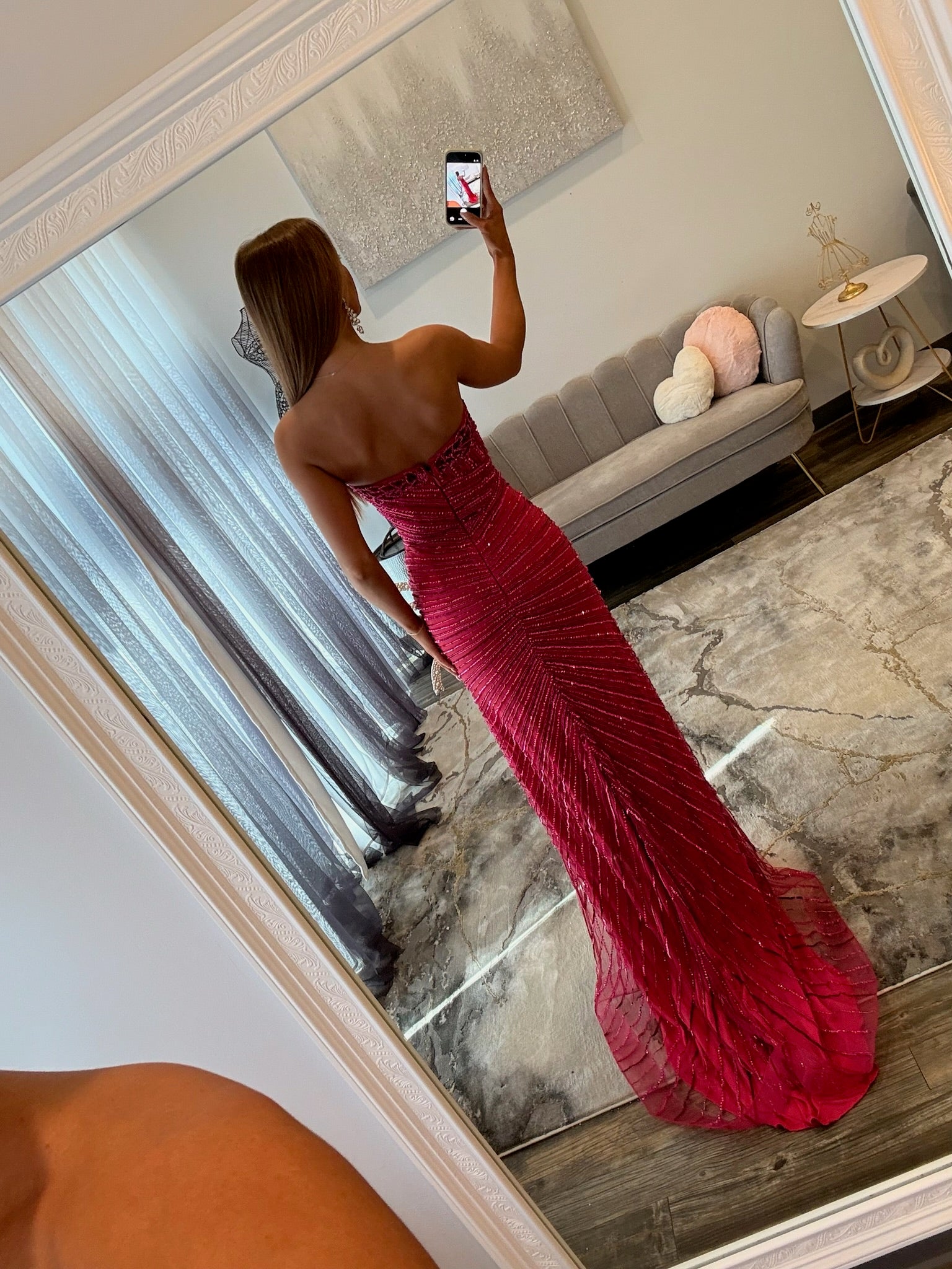 Portia and Scarlett PS26422C Fuchsia Prom Back