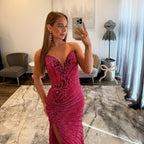 Portia and Scarlett PS26422C Fuchsia Prom Close Up  