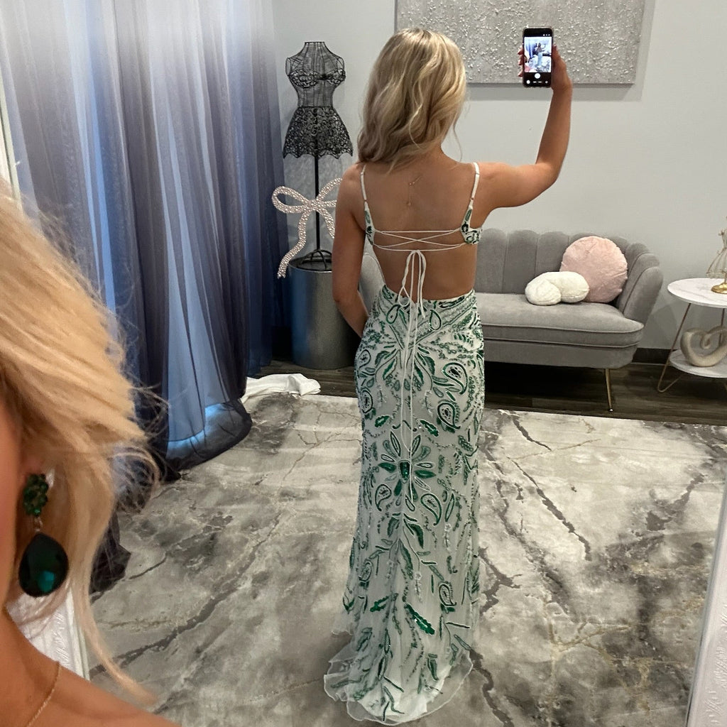 JoycesTPR Primavera 4508 Ivory Green Prom