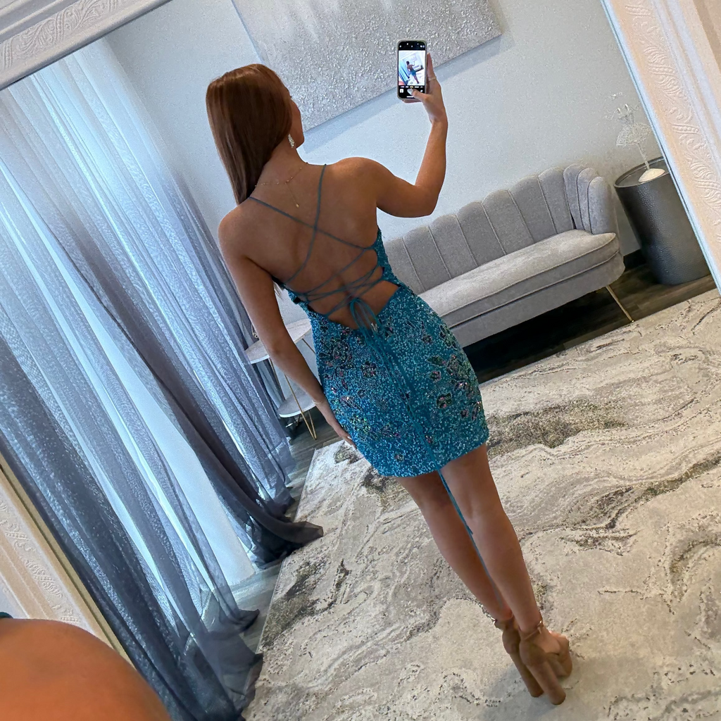JoycesTPR Primavera Couture 4040 Turquoise Dress Back 