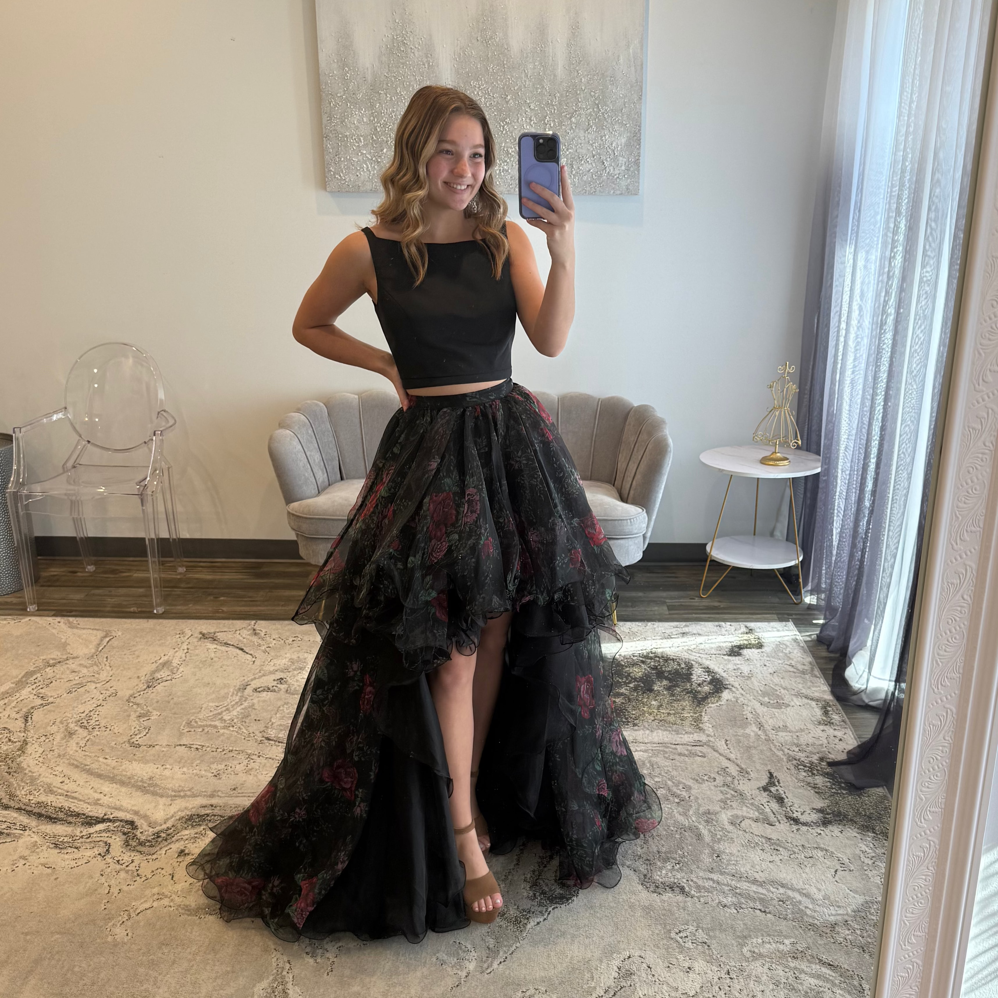JoycesTPR Sherri Hill 51098 Black Print Prom Dress