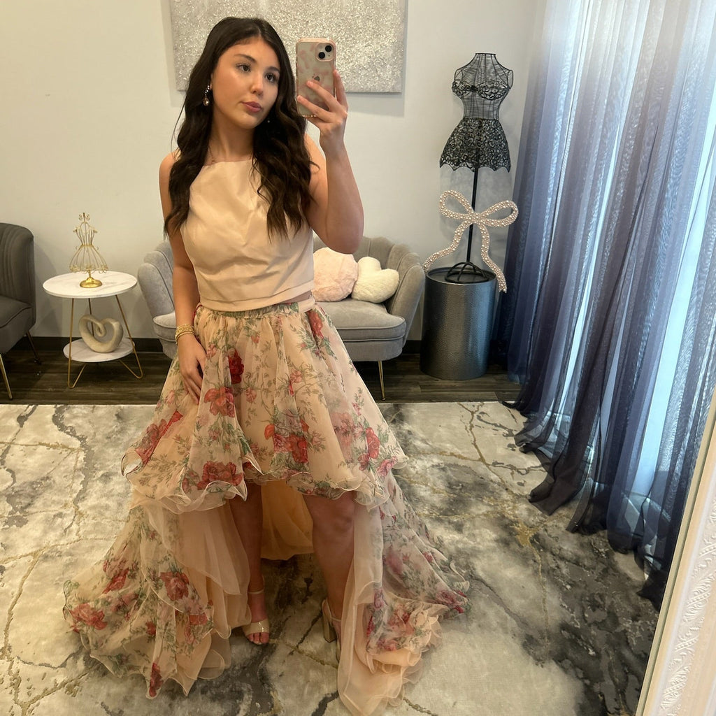 JoycesTPR Sherri Hill 51098 Champagne Print Prom 