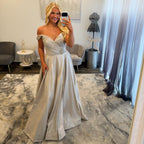 JoycesTPR Sherri Hill 53365 Nude Silver Prom Dress 