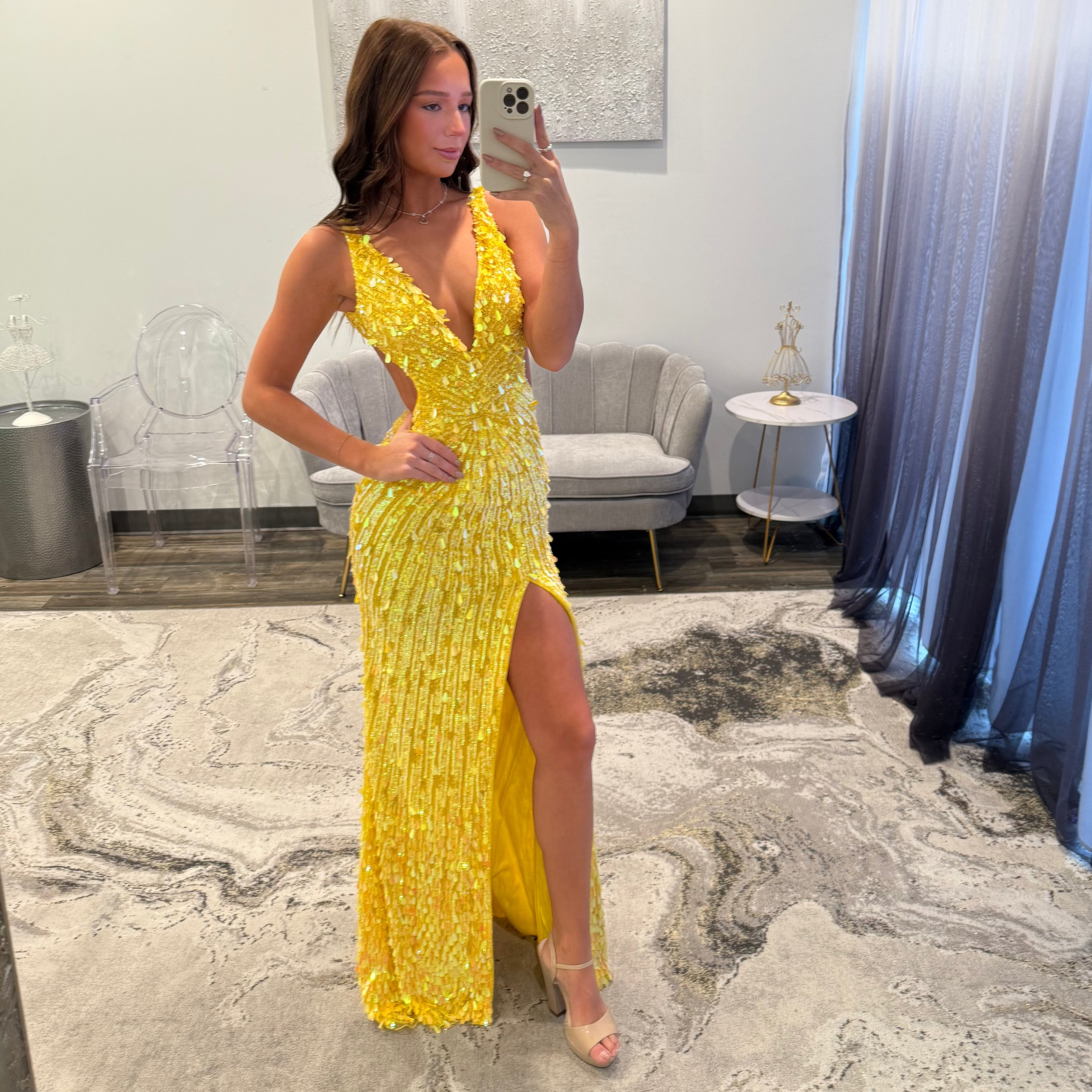 JoycesTPR Sherri Hill 54912 Bright Yellow Prom