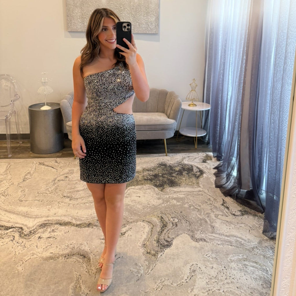 JoycesTPR Sherri Hill 55319 Black Silver 