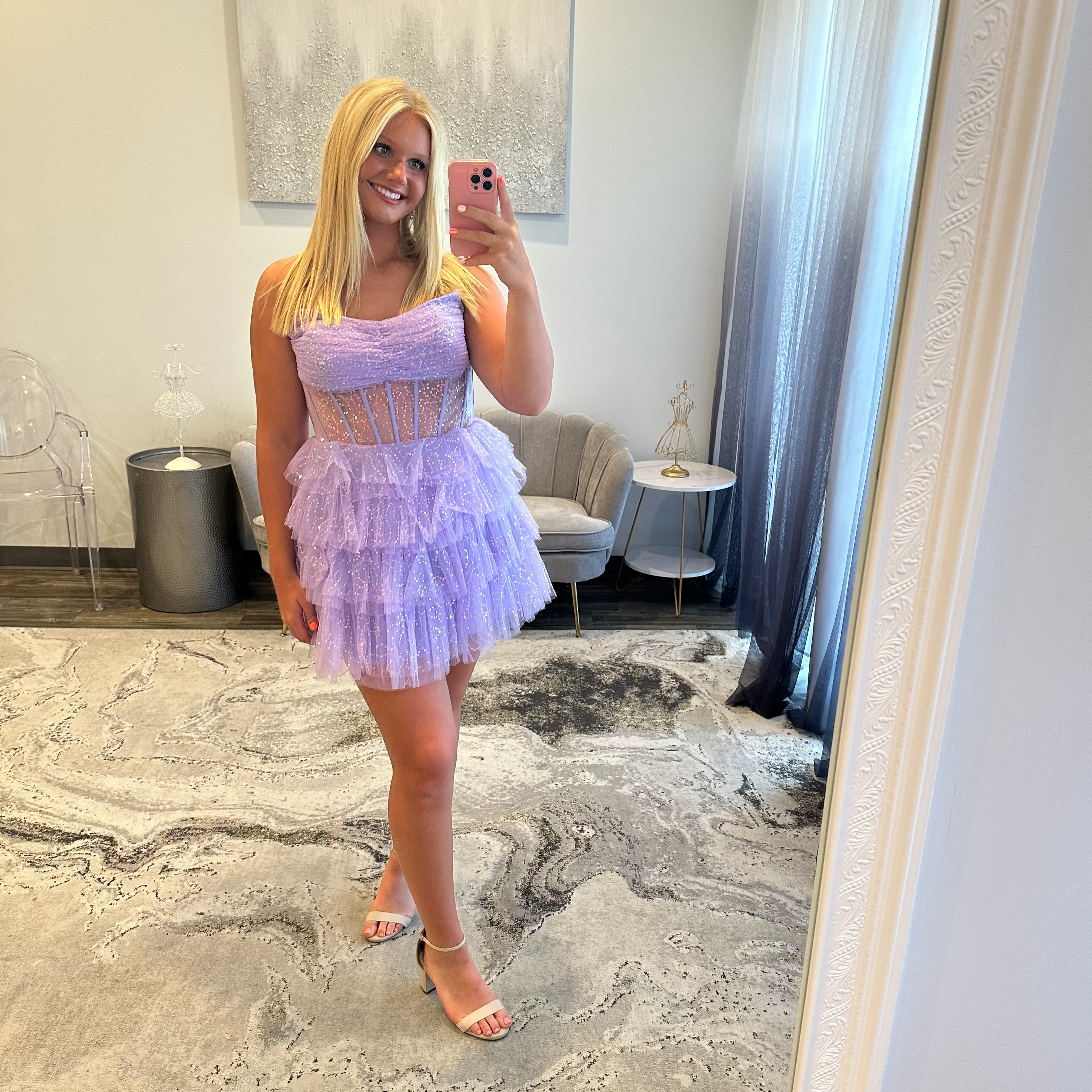 JoycesTPR Sherri Hill 55908 Lilac Short Dress 