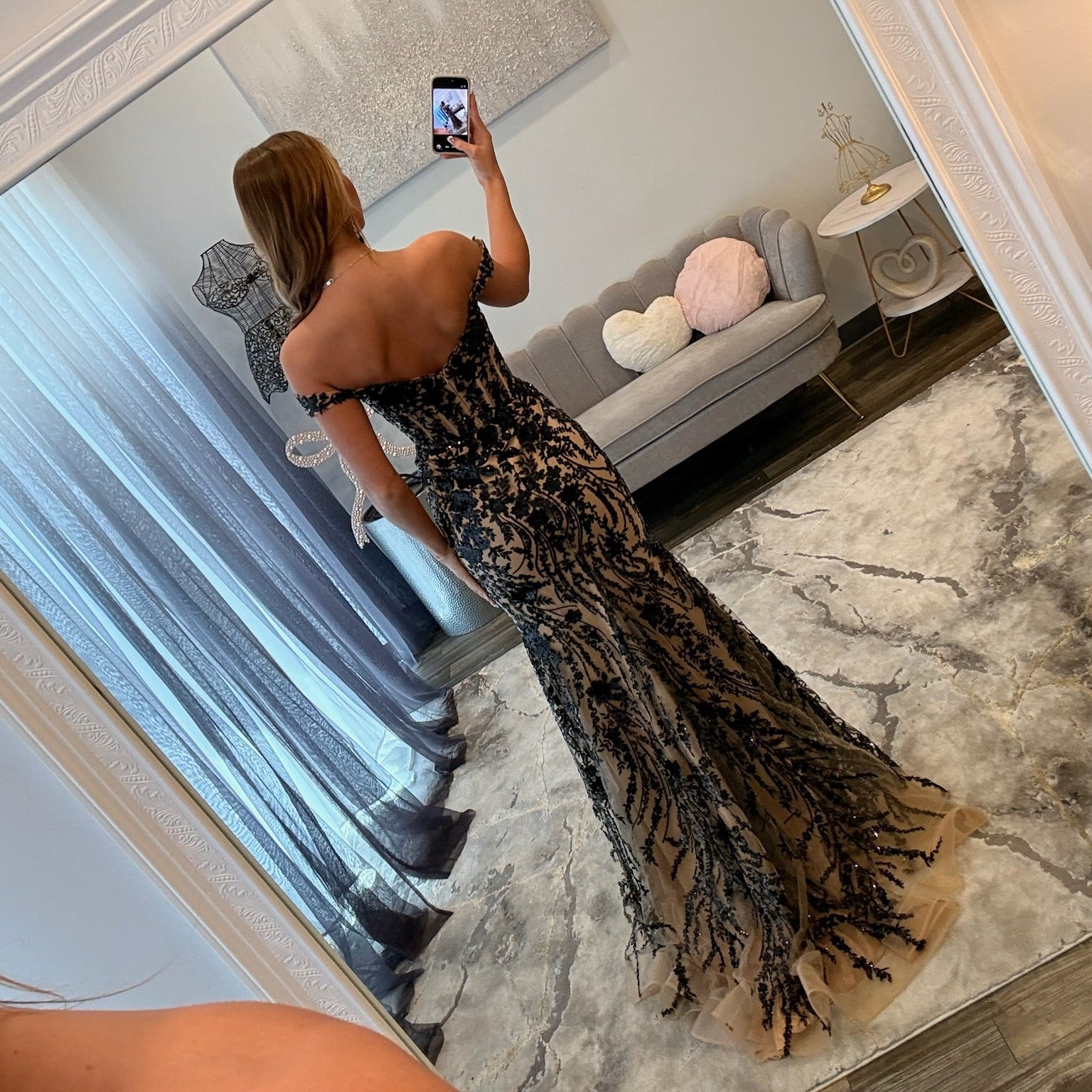 JoycesTPR Sherri Hill 56101 Black Nude Prom Dress