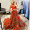 JoycesTPR Sherri Hill 56151 Orange Print Prom Dress 