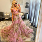 JoycesTPR Sherri Hill 56342 Light Pink Print Prom Dress 