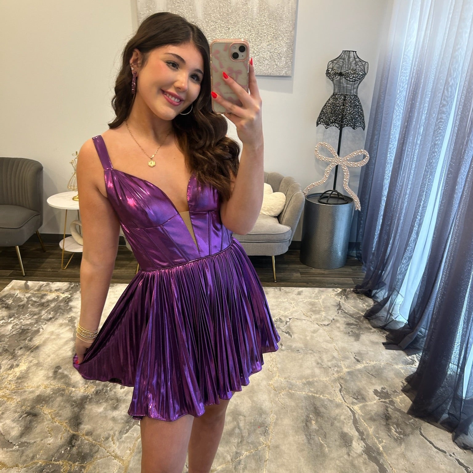JoycesTPR Sherri Hill 56534 Violet Short Dress Close Up