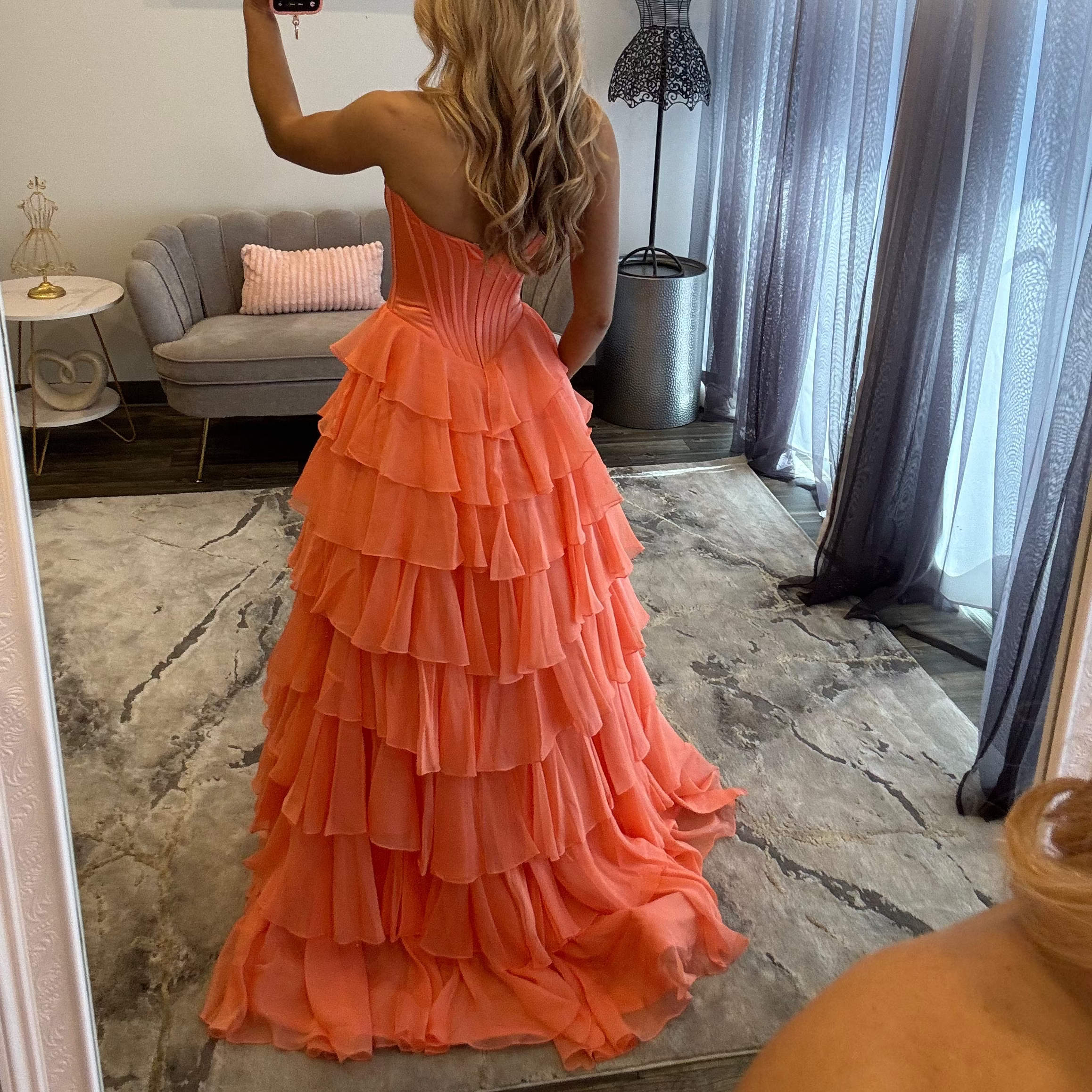 JoycesTPR Sherri Hill 56911 Orange Prom 