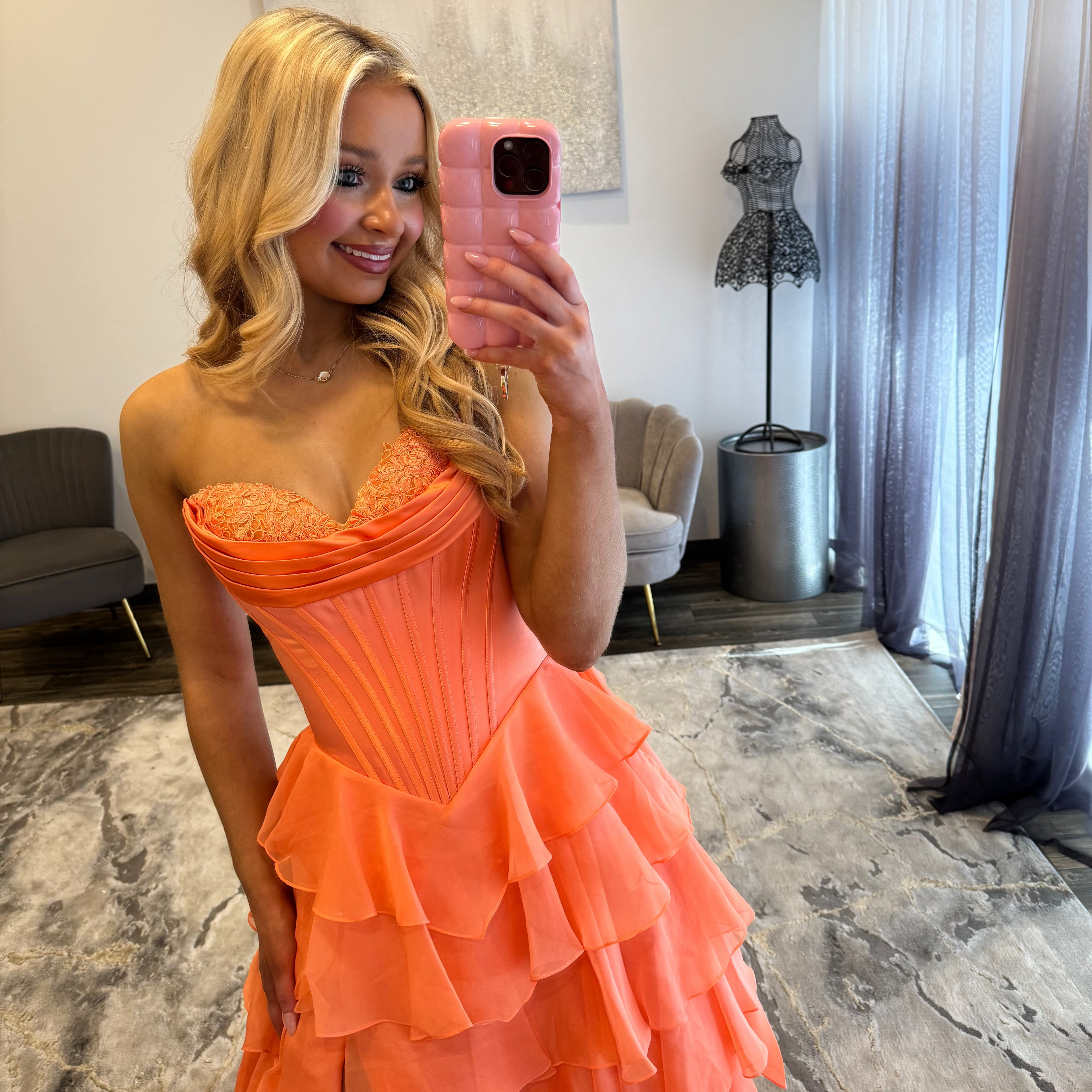 JoycesTPR Sherri Hill 56911 Orange Prom 