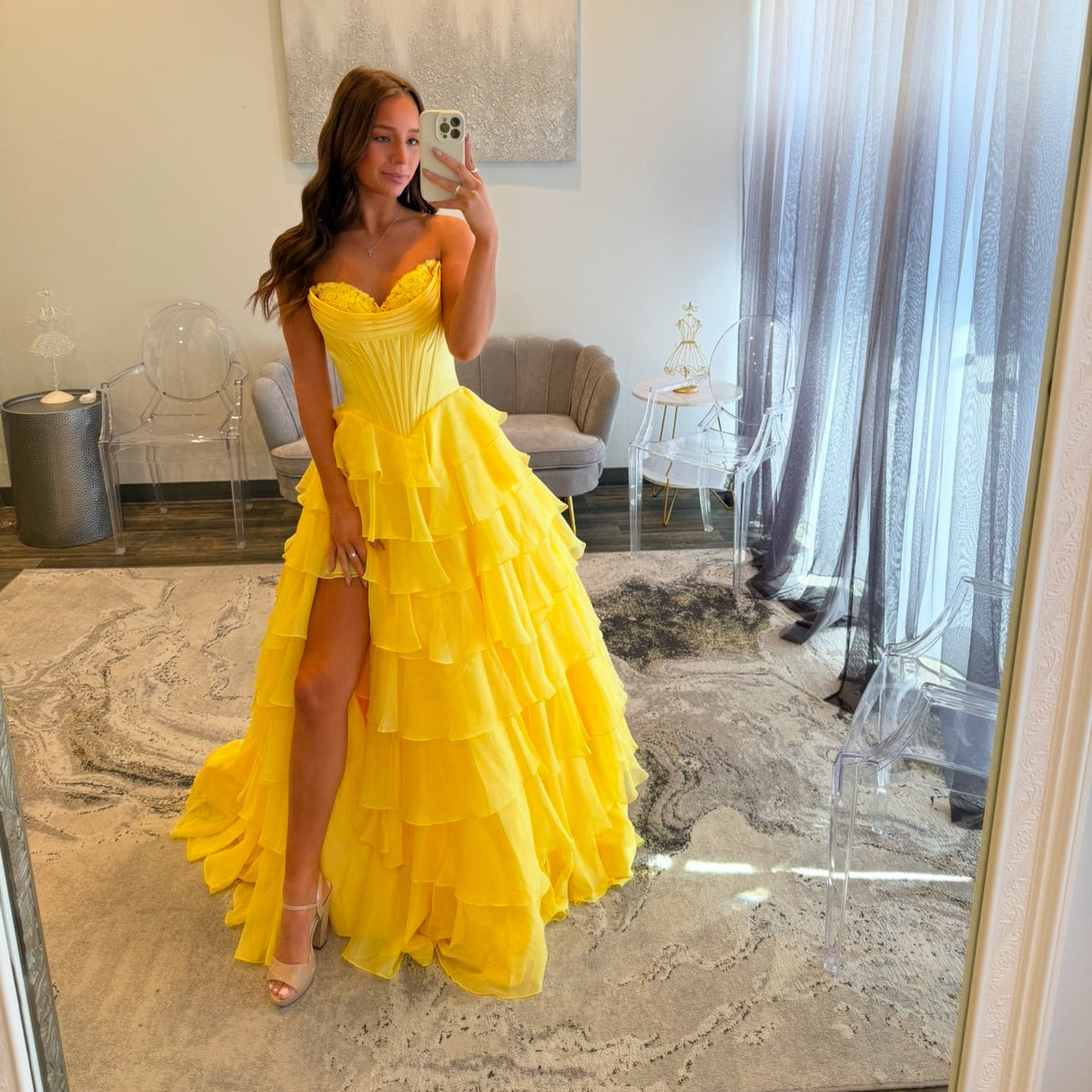 JoycesTPR Sherri Hill 56911 Yellow Prom 