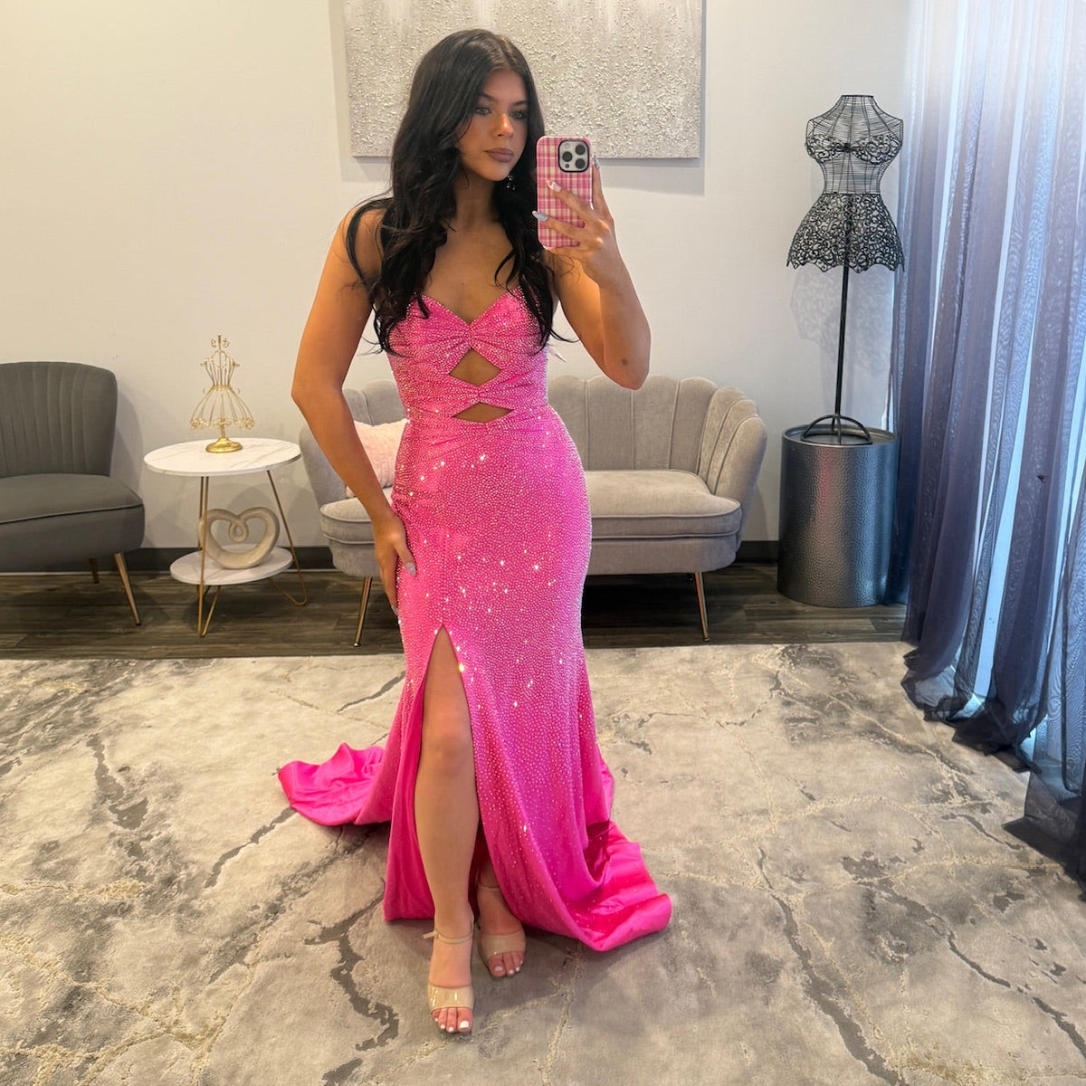 JoycesTPR Sherri Hill 56932 Bright Fuchsia Prom Dress 