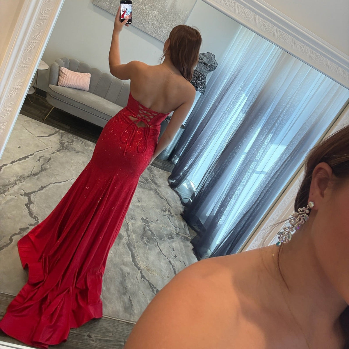 JoycesTPR Sherri Hill 56932 Red Prom Dress Back 
