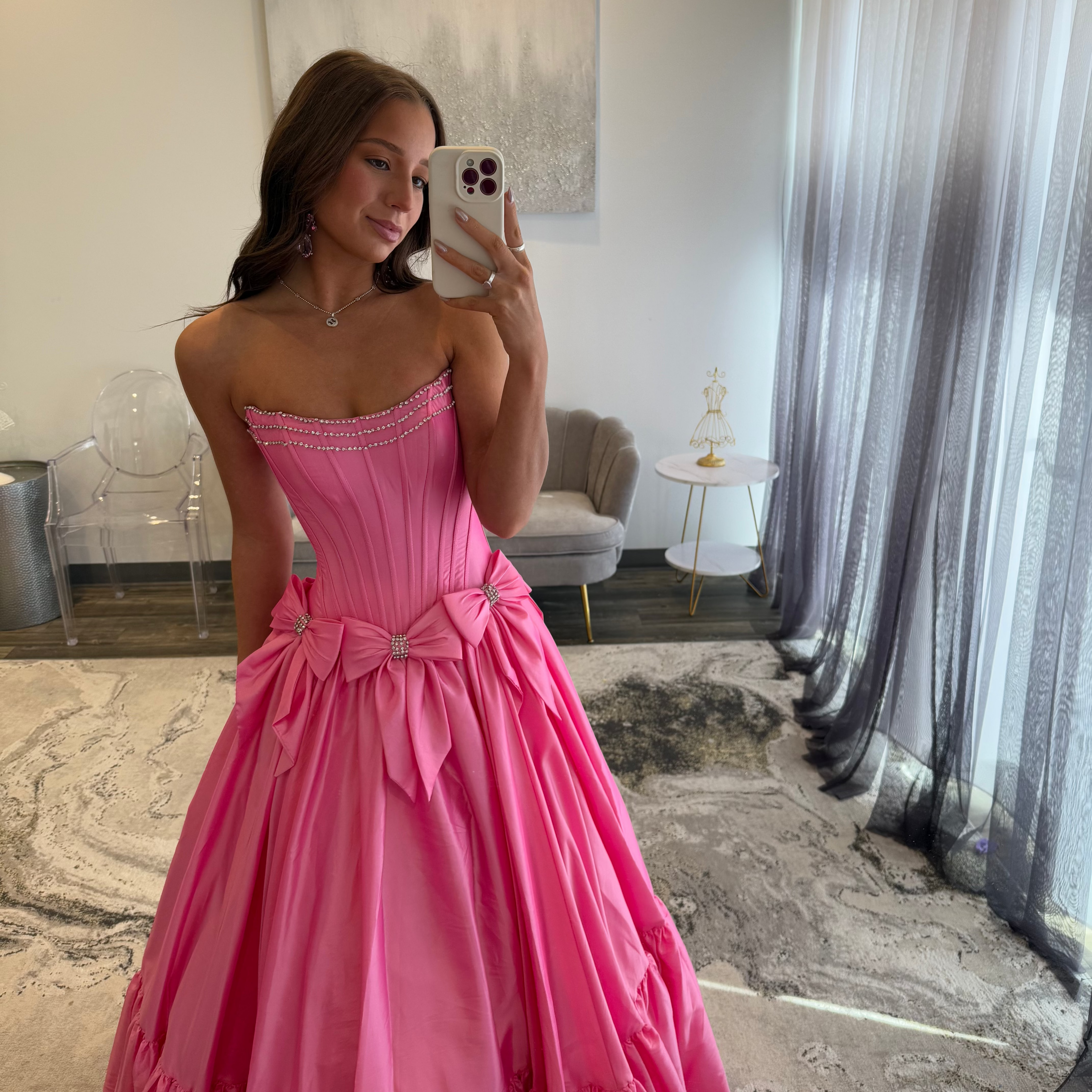 JoycesTPR Sherri Hill 56958 Pink Bow Prom Dress