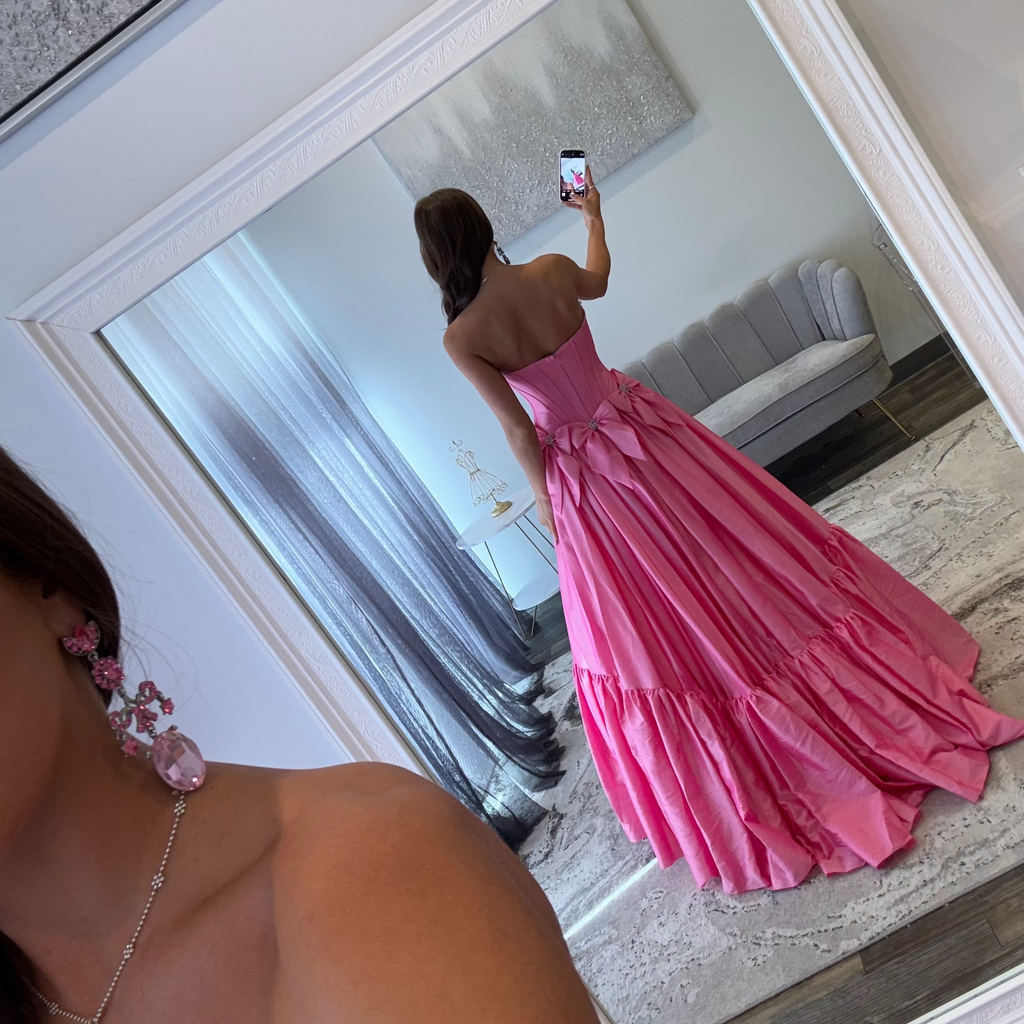 JoycesTPR Sherri Hill 56958 Pink Bow Prom Dress