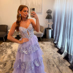 JoycesTPR Sherri Hill 56982 Lilac Prom Dress w Slit Up Close 